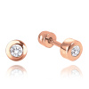 MINET Náušnice z ružového zlata s bielym zirkónom Au 585/1000 1,20g JMG0150WRE00