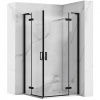 Rea Hugo Double, 2-krídlový sprchovací kút 90 (dvere) x 80 (dvere) x 200 cm, 6mm číre sklo, čierny profil, KPL-45232