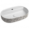 Isvea Infinity Oval Umývadlová misa 60 x 40 cm, terrazzo 10NF65060-2L-TRZ