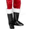 Návleky na obuv - ČIŽMY MIKULÁŠ / SANTA - čierne, biele plyšové lemovanie