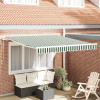 zahrada-XL Automatická vysúvacia markíza vidaXL Zelená a biela 350x250 cm, Náhradná tkanina markízy vidaXL pre rám 3,5x2,5 m Zelená a biela 3330467
