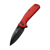 SENCUT Red Aluminum Handle Black 9Cr18MoV Blade Button Lock S22043B-4