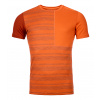 Ortovox tričko 185 Rock'N'Wool Short Sleeve M | farba: desert orange, veľkosť: XXL