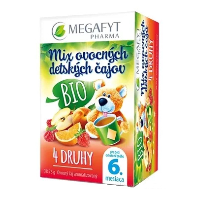 MEGAFYT Mix BIO ovocných detských čajov 4 DRUHY