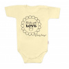 Body krátky rukáv Baby Nellys, Made with love, žltá, veľ. 62 80 (9-12m)