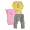 Sada 1 x body dl. rukáv 1 x body kr. rukáv + 1 x tepláčky K-Baby Keep smiling
