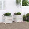 Prolenta Maison Exclusive Záhradné kvetináče 2 ks biele masívne borovicové drevo