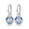 GRACE Silver Jewellery Stříbrné náušnice s motivem jemného květu - stříbro 925/1000 E-1493/283 Modrá