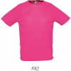 SOL´S ŠPORTY / Pánske raglánové športové tričko - neon pink S