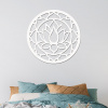 drevo zivota Drevený obraz LOTOS MANDALA Farebný vzor: Biela, Veľkosť srdca: 98x98