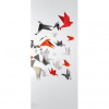 Dverová fototapeta - FT3427 - Origami vtáky 91cm x 211cm - Samolepiaca fólia