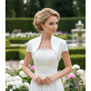 Jednoduché svadobné bolerko zo saténu - biele: BD-47 Rozmer: 38