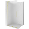 Mexen Velar L, posuvná sprchová zástena Walk-in 110 x 200 cm, 8mm sklo námraza, zlatá matná, 871-110-003-33-55