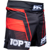 TOP TEN MMA MMA-Shorts “NFC” - black-blue, size S = 160 cm Size: XL, Color: Black - Red, Gloves cut: Without Label