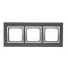 Kontakt Simon 3-rámček Simon54 NATURE tmavý nerez/striebro kovový DRN3/78