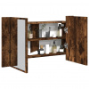 zahrada-XL LED kúpeľňová zrkadlová skrinka dymový dub 80x12x45 cm akryl 834951