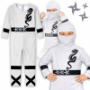 KOSTÝM KOSTÝM BOJOVNÍK NINJA PRE DETI BIELY NA PLES KARNEVAL 128 134