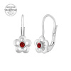 SILVEGO stříbrné náušnice pomněnky s přírodním červeným topazem Swarovski® Gemstones