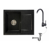 Drezový granitový kuchynský drez BATÉRIA + SIFÓN (Drezový granitový kuchynský drez BATÉRIA + SIFÓN)