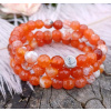 Achát oranžový náramok (fazetované guľôčky 8 mm)