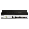 D-Link DGS-1210-08P 10-portový gigabitový inteligentný PoE switch, 8x GbE PoE+, 2x SFP, PoE 65W, bez ventilátora DGS-1210-08P/E