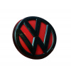 VW Golf 7 predný a zadný znak, logo (11,2 cm) - čierna lesklá s červeným základom