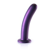 Hladké silikónové dildo s G-bodom - 7'' / 17 cm