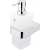 Nimco NIKAU nástenný dávkovač tekutého mydla,nádob matné sklo,pumpička mosadz/chróm 250 ml NK 30031H-T-26
