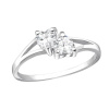 all4Silver Strieborný prsťeň Dvojité srdce M23482-A4S Prstene: 49 Veľkosť