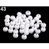 Drevené koráliky Ø8 mm - 500 g - biela - 43 biela