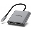 Unitek V1404A USB-C na 2x DP 1.4 8K 60Hz adaptér