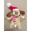 Plyšová hračka psík Vianočný hnedý 19cm