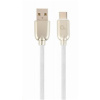 GEMBIRD Kabel USB-A na USB-C kabel (AM/CM), 2m, pogumovaný, bílý, blister CC-USB2R-AMCM-2M-W