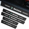 Karbónové ochranné nálepky na prahy automobilov 4 ks s logom SKODA