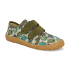 Barefoot dětské plátěnky Froddo - Canvas Olive dinosauři zelené
