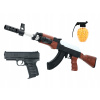 Puška Ak47 Pištoľ Glock Sada 800 guliek