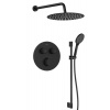 Sapho SMART SELECT sprchový set s termostatickou batériou, 2 výstupy, posuvný držiak sprchy, čierna mat RP032B-02