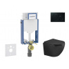 Geberit Kombifix Set predstenovej inštalácie, klozetu Oudee a dosky softclose, tlačidlo Sigma01, čierna SANI15CA5504