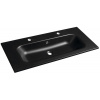 Sapho Sapho, SIDRA umývadlo 101x46cm, liaty mramor, 2 otvory pre batérie, čierna mat, SD101B-2