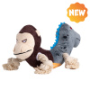 UNIQ PETS PLYŠOVÁ HRAČKA PRE PSOV SQUEAKIES opica a dinosaurus s pišťalkou 29x12x13cm