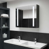 vidaXL LED kúpeľňová zrkadlová skrinka 89x14x62 cm - Antracitová - 193282-127111