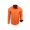RUSTY NEAL košeľa pánska R-44 dlhý rukáv slim fit Oranžová XXL