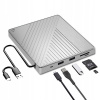 Externý DVD CD disk s čítačkou kariet SD/TF na USB 3.0