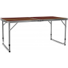 AGA MR2021-Wooden Skladací kempingový stolík 120 x 60 x 54/60/70 cm hnedý