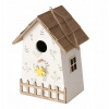 ProGarden Dřevěná hnízdní budka KAMILLE, s květinami, výška 22 cm