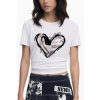 Desigual 25WWTK04 Dámské tričko bílé S