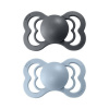 BIBS Supreme cumlíky z prírodného kaučuku 2ks - Iron / Baby Blue - 2 (6–18 mesiacov)
