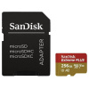 Karta SanDisk micro SDXC 256 GB Extreme PLUS (200 MB/s Class 10, UHS-I U3 V30) + adaptér SDSQXBD-256G-GN6MA