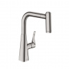 Hansgrohe M71 Drezová batéria M7116-H220 s výsuvnou spŕškou, sBOX, vzhľad nehrdzavejúcej ocele 73800800-HG