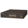 PLANET Technology Planet FGSD-1011HP PoE switch, 8x 10/100 PoE, 1x TP + 1x SFP 1000Base-X, extend mód 10Mb, ESD, 802.3at 120W, fanless
